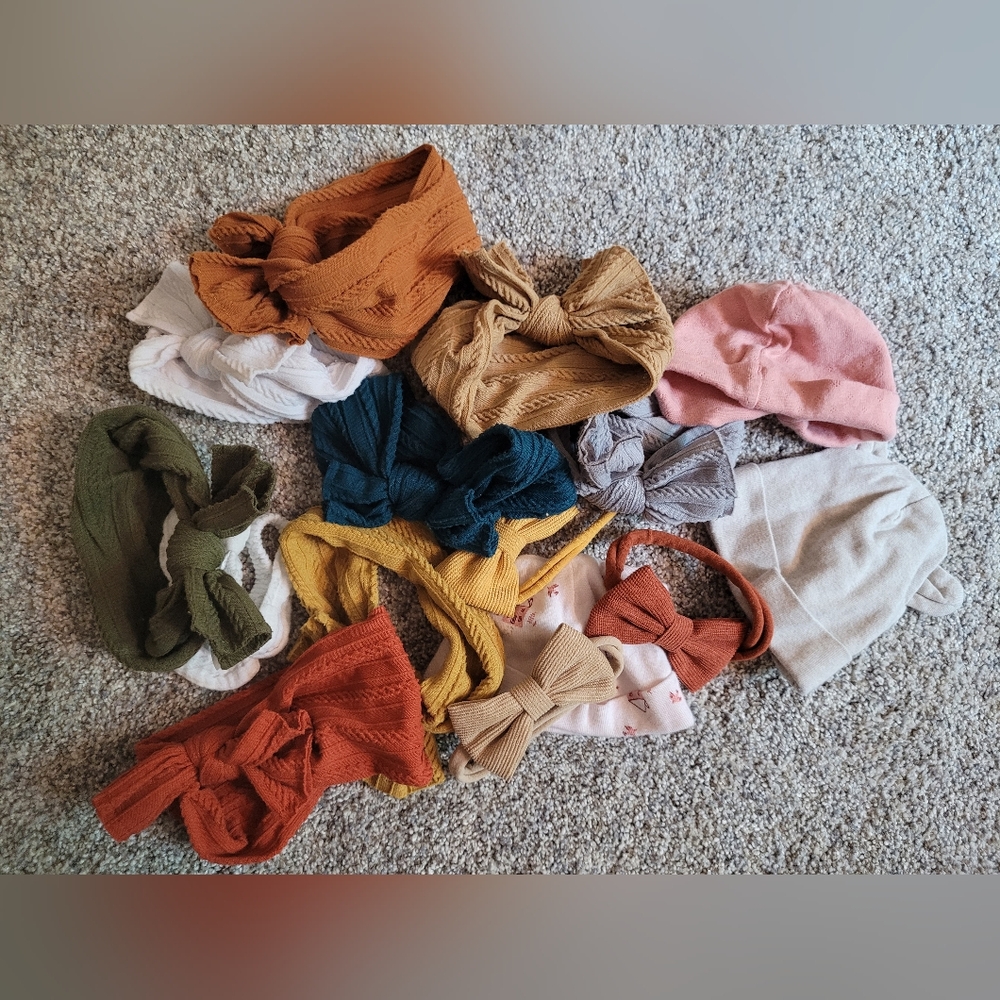 Lot Of Baby Hats And Bows